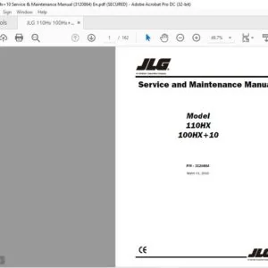 JLG 110Hx 100Hx+10 Service & Maintenance Manual (3120864) - PDF DOWNLOAD En