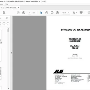JLG 120Hx Brugere Og Sikkerhed (3122234) - PDF DOWNLOAD danish