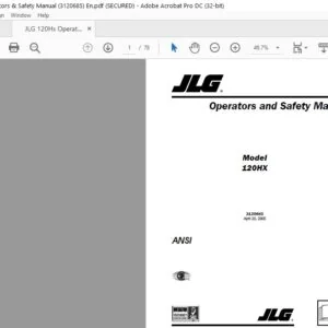 JLG 120Hx Operators & Safety Manual (3120685)  - PDF DOWNLOAD (En)