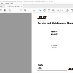JLG 120Hx Service & Maintenance Manual (3120686) - PDF DOWNLOAD