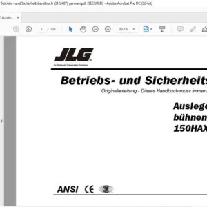 JLG 150HAX Auslegerarbeitsbuhnenmodelle Betriebs- und Sicherheitshandbuch (3122487) - PDF DOWNLOAD german