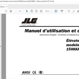 JLG 150HAX élévateur à flèche Modèles Manuel d'utilisation et de sécurité (3122486) -PDF DOWNLOAD  french