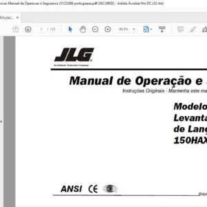 JLG 150Hax Modelos de Levantamento de Lancas Manual de Operacao e Seguranca (3123299) - PDF DOWNLOAD  portuguese