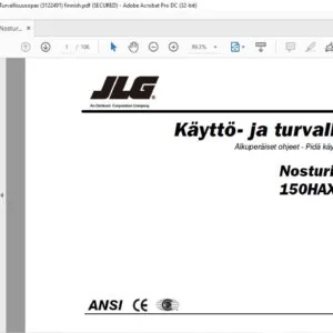JLG 150Hax Nosturinpuomimallit Kaytto- ja Turvallisuusopas (3122491)-PDF DOWNLOAD finnish