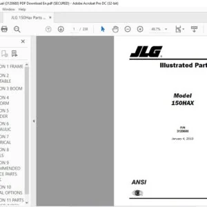 JLG 150Hax Parts Manual (3120680) - PDF Download En