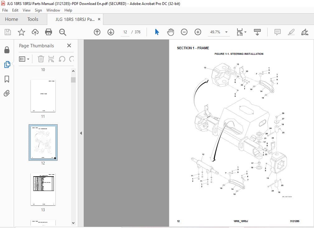 JLG 18RS 18RSJ Parts Manual (3121285)-PDF Download (Eng) - HeyDownloads ...