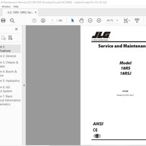 JLG 18RS 18RSJ Service & Maintenance Manual (3121284)-PDF Download  (Eng)