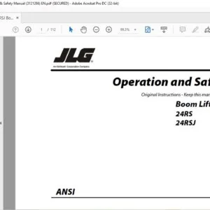 JLG 24RS 24RSJ Boom Lift Models Operation & Safety Manual (3121286) - PDF DOWNLOAD (ENG)