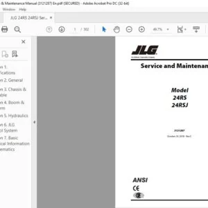 JLG 24RS 24RSJ Service & Maintenance Manual (3121287) - PDF DOWNLOAD