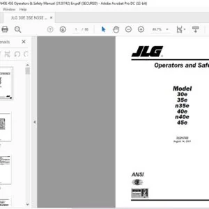 JLG 30E 35E N35E 40E N40E 45E Operators & Safety Manual (3120742) - PDF DOWNLOAD (Eng)