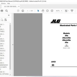 JLG 30E 35E N35E 40E N40E 45E Parts Manual (3120744) - PDF DOWNLOAD (Eng)