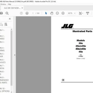 JLG 30E 35E N35E 40E N40E 45E Parts Manual (3120862) - PDF DOWNLOAD (Eng)