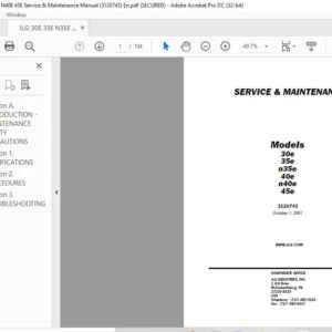 JLG 30E 35E N35E 40E N40E 45E Service & Maintenance Manual (3120743) - PDF DOWNLOAD (Eng)