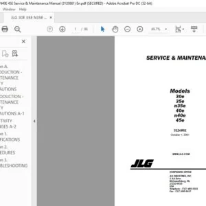 JLG 30E 35E N35E 40E N40E 45E Service & Maintenance Manual (3120861)  - PDF DOWNLOAD En