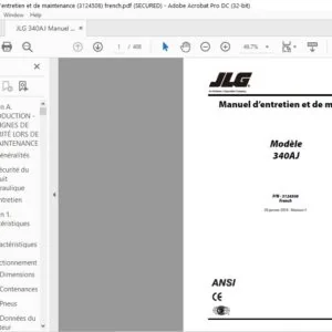 JLG 340AJ Manuel d’entretien et de maintenance (3124508)  - PDF DOWNLOAD french