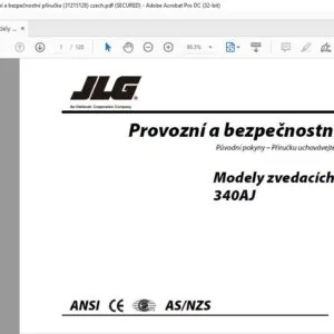 JLG 340AJ Operation & Safety Manual 31215128 -PDF DOWNLOAD (Czech)