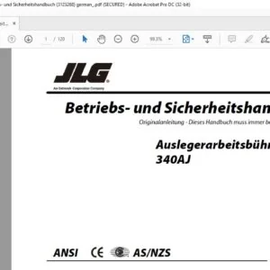 JLG 340AJ Operation & Safety Manual 3123268 - PDF DOWNLOAD German