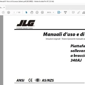 JLG 340AJ Operation & Safety Manual 3123270 - PDF DOWNLOAD (Italian)