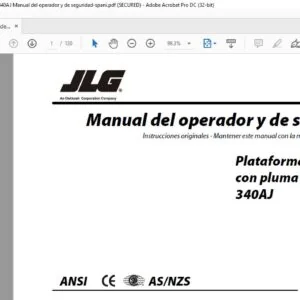JLG 340AJ Operation & Safety Manual 3123271  - PDF DOWNLOAD (Spanish)