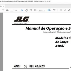 JLG 340AJ Operation & Safety Manual 3123274 - PDF DOWNLOAD (Portuguese)