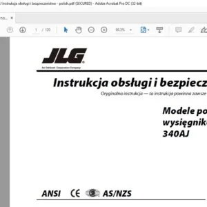 JLG 340AJ Operation & Safety Manual 3123278 - PDF DOWNLOAD (Polish)