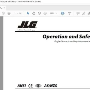 JLG 340AJ PVC 2001 Operation & Safety Manual (31215003) - PDF DOWNLOAD (eng)