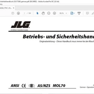 JLG 340AJ PVC 2007 Betriebs- und Sicherheitshandbuch (31217266)- PDF DOWNLOAD german
