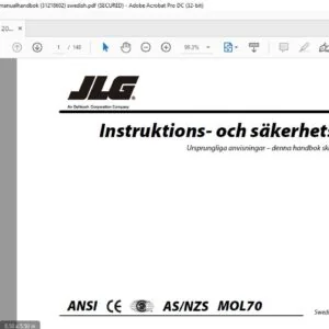 JLG 340AJ PVC 2007 Instruktions- och säkerhetsmanualhandbok (31218602) - PDF DOWNLOAD (swedish)