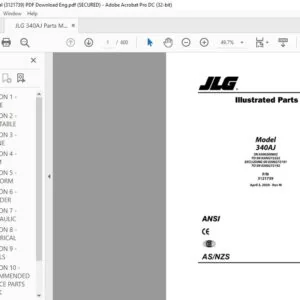 JLG 340AJ Parts Manual (3121739) - PDF Download (Eng)