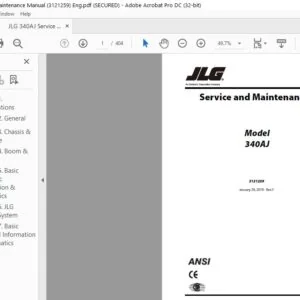 JLG 340 AJ Service & Maintenance Manual (3121259) - PDF DOWNLOAD (Eng)