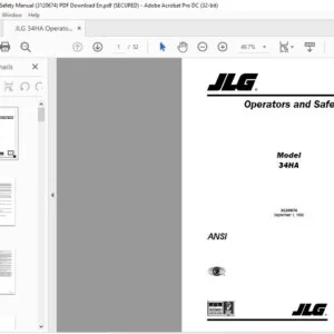 JLG 34HA Operators & Safety Manual (3120674)  - PDF Download (Eng)