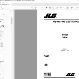 JLG 34HA Operators & Safety Manual (3120674) PDF Download