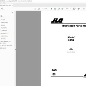 JLG 34HA Parts Manual (3120676) PDF Download