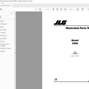 JLG 34HA Parts Manual (3120804) PDF Download