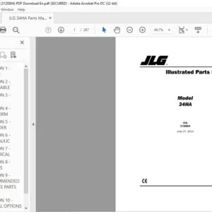 JLG 34HA Parts Manual (3120804) - PDF Download
