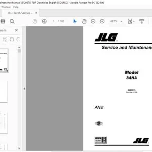 JLG 34HA Service & Maintenance Manual (3120675)  - PDF Download