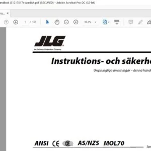 JLG 400S 460SJ Instruktions- Och Sakerhetshandbok (31217517) - PDF DOWNLOAD (swedish)