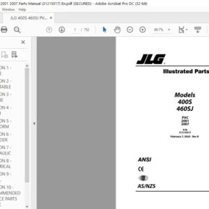 JLG 400S 460SJ PVC 2001 2007 Parts Manual (31215017) - PDF DOWNLOAD En