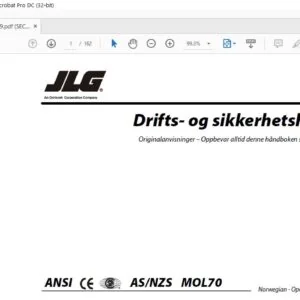 JLG 400S 460SJ PVC 2001 Operation And Safety Manual 31216099 - PDF DOWNLOAD  (norwegian)