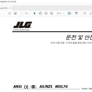 JLG 400S 460SJ PVC 2001 Operation And Safety Manual 31217228 - PDF DOWNLOAD (korean)