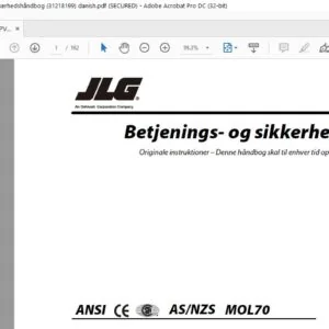 JLG 400S 460SJ PVC 2007 Betjenings- og sikkerhedshåndbog (31218199) - PDF DOWNLOAD ( danish)