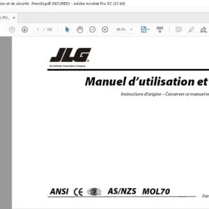 JLG 400S 460SJ PVC 2007 Manuel d'utilisation et de sécurité  - PDF DOWNLOAD  (french)