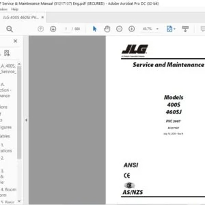 JLG 400S 460SJ PVC 2007 Service & Maintenance Manual (31217137) -PDF DOWNLOAD  (ENG)