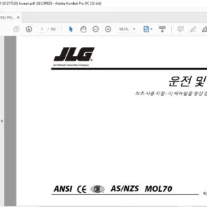 JLG 400S 460SJ PVC 2007 작동 및 안전 설명서 (31217520) - PDF DOWNLOAD (korean)