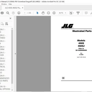 JLG 400S 460SJ Parts Manual (3120896) PDF Download - PDF DOWNLOAD (Eng)