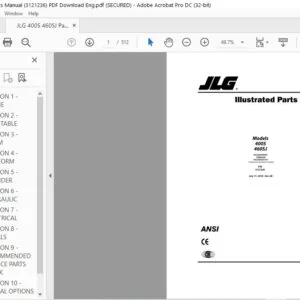 JLG 400S 460SJ Parts Manual (3121236)  - PDF Download (Eng)