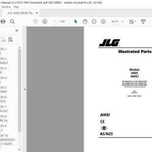 JLG 400S 460SJ Parts Manual (3121672) - PDF Download