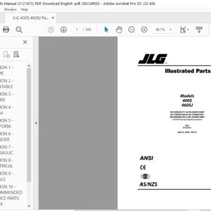 JLG 400S 460SJ Parts Manual (3121672) - PDF Download