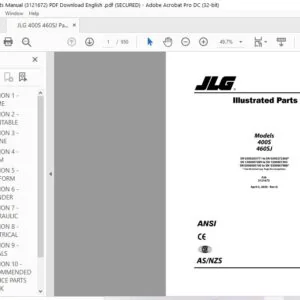 JLG 400S 460SJ Parts Manual (3121672)  - PDF Download  (English )