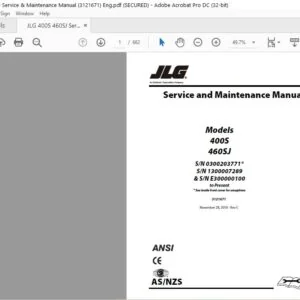 JLG 400S 460SJ Service & Maintenance Manual (3121671) - PDF DOWNLOAD